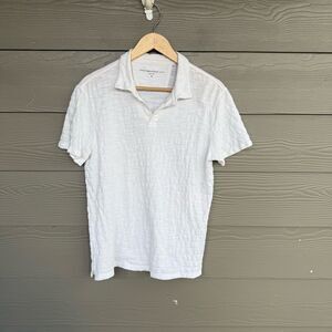 John Varvatos Textured White Polo Shirt
